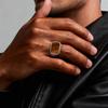 Herren Edelstahl Quadratischer Stein Ring, Minimalistischer Wasserdichter Stempelring Fingerringe, Punk Schmuck Geschenk