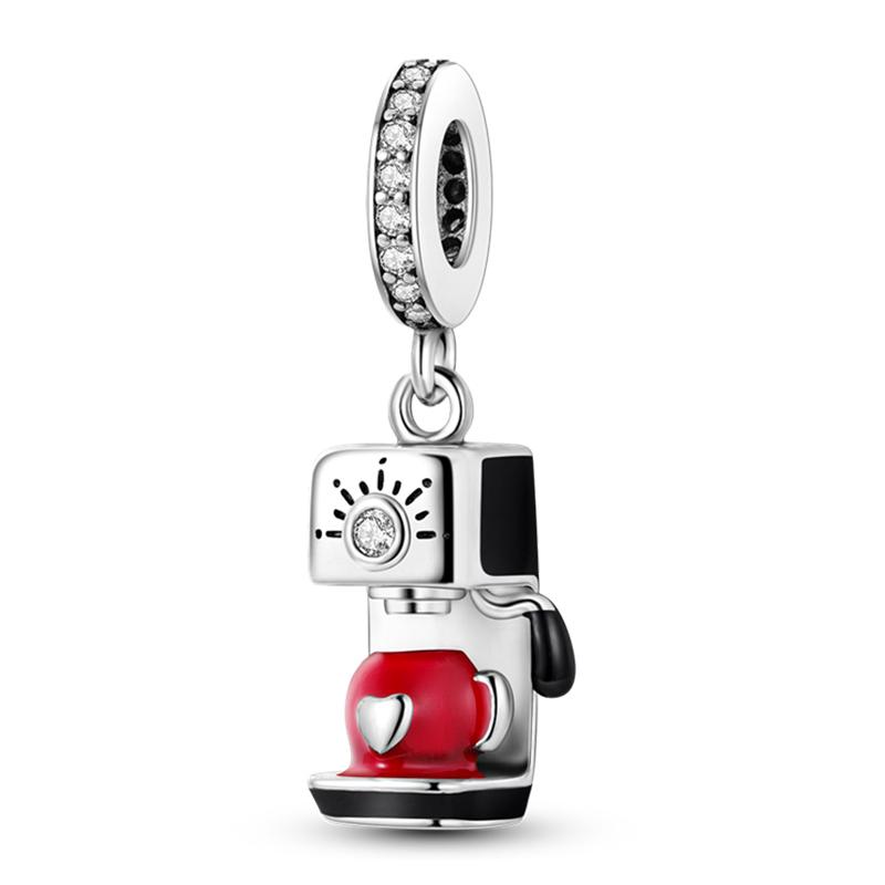 925 Silver Color Fashion High Heels Lipstick Camera Charms Bead Fit 3mm 925 Bracelets DIY Mother's Day Jewelry Gift