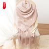 100% Wool Warm Shawl, Chinese Style Embroidered Scarf, Outer Wrap Decoration, Neck Wrap, Gift for Birthday Present