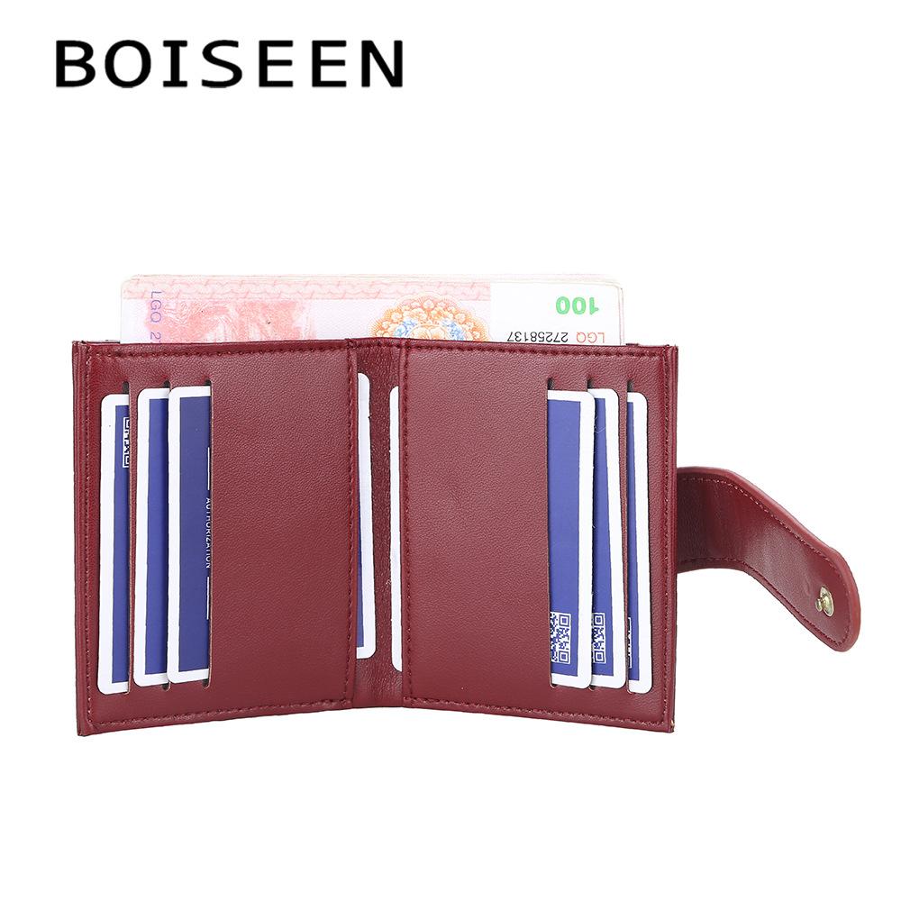 Women's Fashionn Short Purse Korean Style Snap Button Wallet Candy Color Coin Purse Multi-card Slots Billfold Pu Leather Card Holder