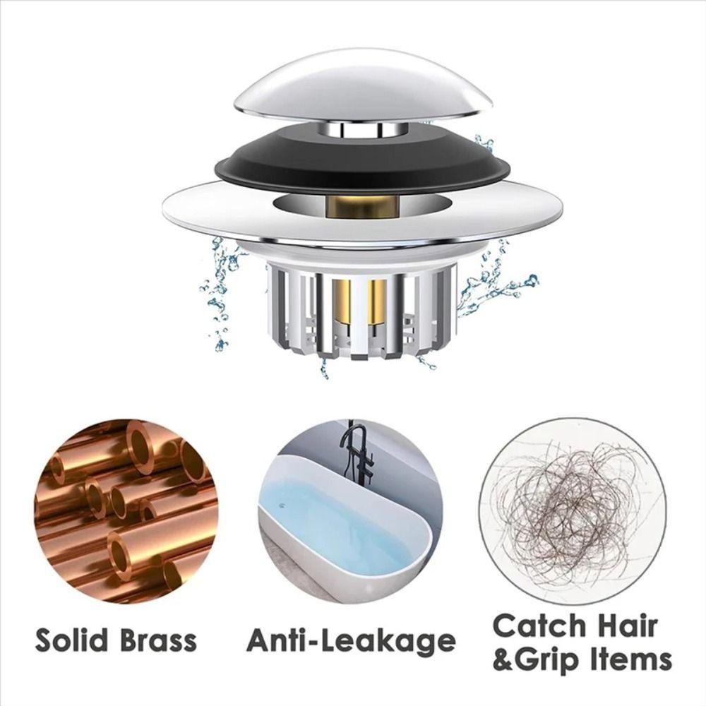 Drain Cover Bathtub Drain Filter Lift And Turn Drain Hair Catcher Bathroom Installation