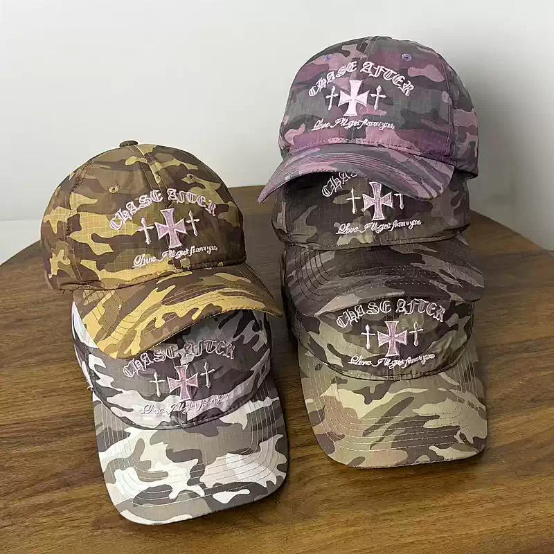 American summer plaid quick-drying camouflage baseball cap for men and women couples fashion trend versatile cool handsome sun hat