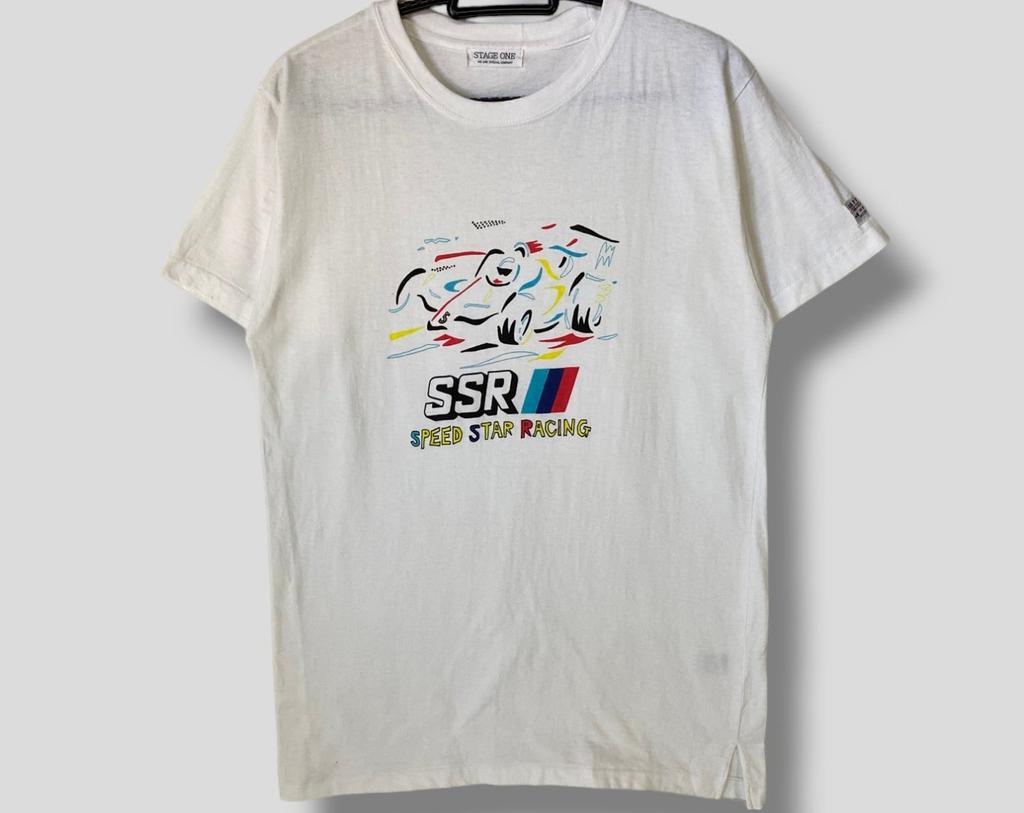 Vintage 90s SSR Speed Star Racing T-Shirt Aftermarket Racing parT-Shirt Motorsport Oem JDM Tee Single Stitch White Medium