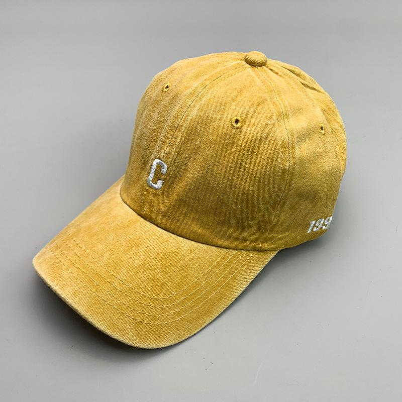 Kpop Retro Minimalist Letter C Men'S And Women'S Baseball Caps Cotton Versatile Sports Breathable Sun Hats