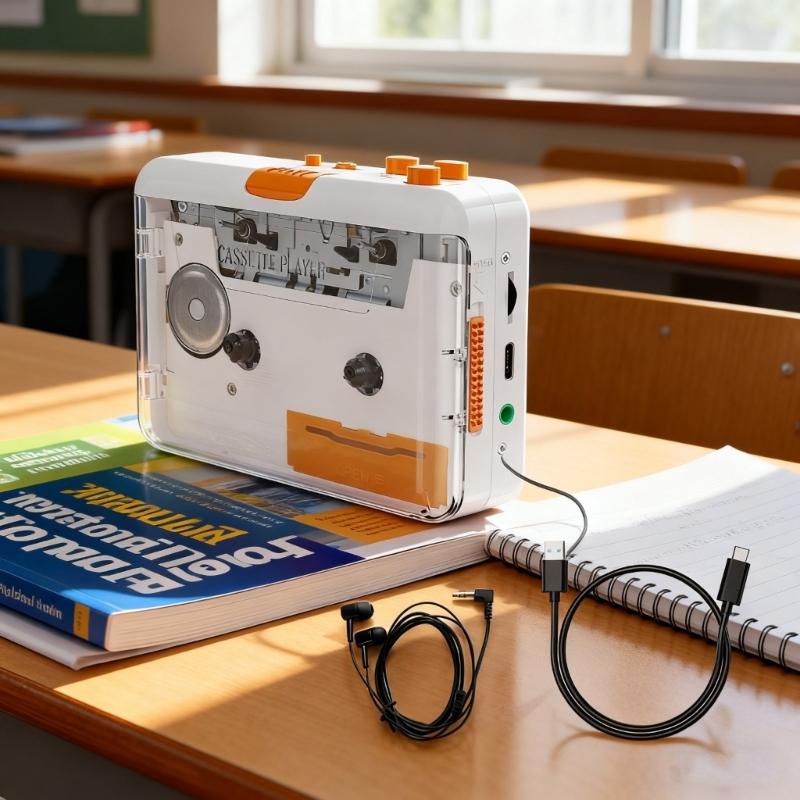 Cassette to MP3 Converter Digital Cassette Player Converts Tape to MP3 USB Flash Drive MP3 Converter with 3.5mm Port