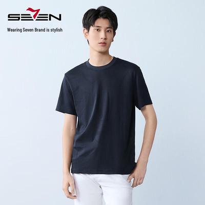 Qipai Herren Jacquard Rundhals Kurzarm T-Shirt