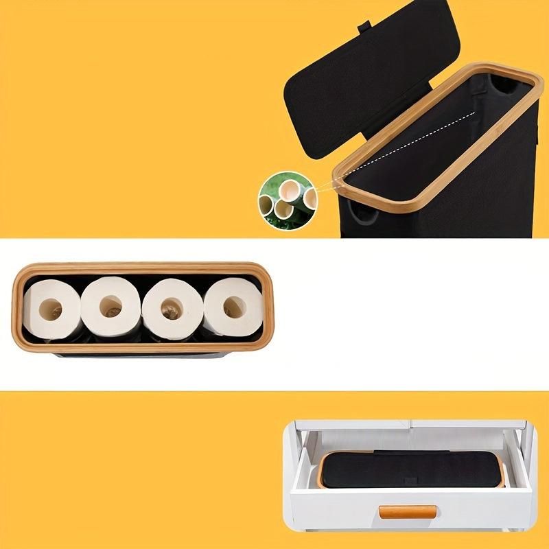 1pc Bathroom Toilet Paper Storage Basket Bathroom Organizer Oxford Cloth Foldable With Cover Tissue Holder Bathroom Accessories