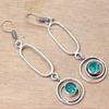 Chrome Diopside Gemstone Handmade Silver Jewelry Earrings 1.5''