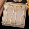 Schleifen-Choker-Halskette Ohrringe Damen Schleifen-Hängeohrringe Lange Quaste Schleifenknoten-Drop-Ohrringe für Hochzeit, Abschlussball, Party Schmuck Geschenke