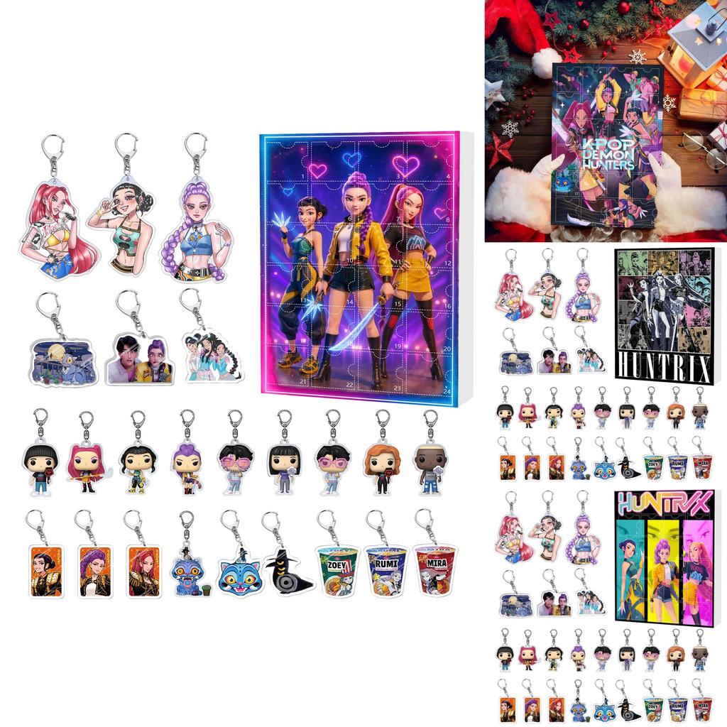 Hunter Advent Calendar With 24 Acrylic Car Pendant Keychains For Gift Giving