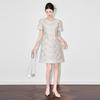 Summer Style Women's Slimming Dress - High-Quality Organza with Sparrow Feather Embroidery