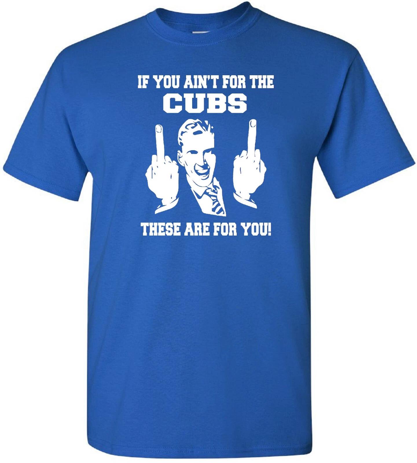 CUBS FLIP THE BIRD HARDCORE BASEBALL FAN MIDDLE FINGER ROYAL BLUE T-shirt JERSEY L
