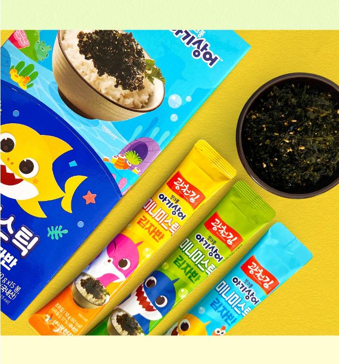 Pinkfong Baby Shark Mini Mystic Seasoned Seaweed Flakes 150g – Crispy Korean Kids Snack