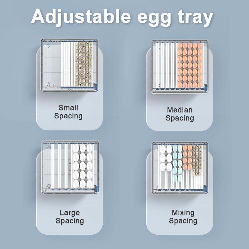 192/128/100/64 Eggs 3-in-1 Incubator Water Replenishment Adjustable Egg Tray Hatcher Machine Plastic Fully Automatic Temperature Control Incubator