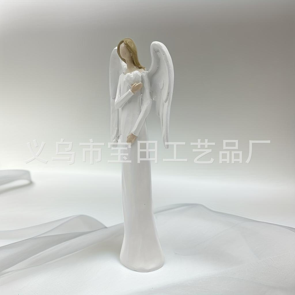 Statua Angelo Custode dell'Amore Bianco, Scultura Angelo dell'Amore e della Preghiera, Scultura Regalo di Incoraggiamento