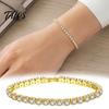 Shiny Faux Crystal Bracelet for Women, Silver/Golden Rhinestone Bangle Bracelet, Sparkling Skin Friendly Alloy Plated Cubic Zirconia with Secure Clasp