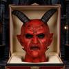 Latex Devil Mask with Horns Red Textured for Cosplayers