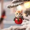 Christmas Tree Hanging Ornaments 2D Acrylic Cat Shaped Pendants Christmas Decorations For Home 2026 Xmas Gifts New Year 2026