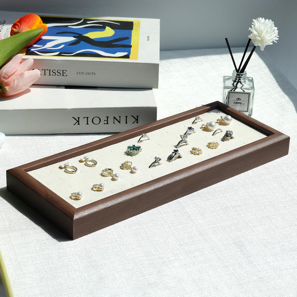 Jewelry Trays Velvet 50 Slot Rings Display Tray Large Capacity Finger Ring Stud Earrings Cufflink Storage Rack Organizer