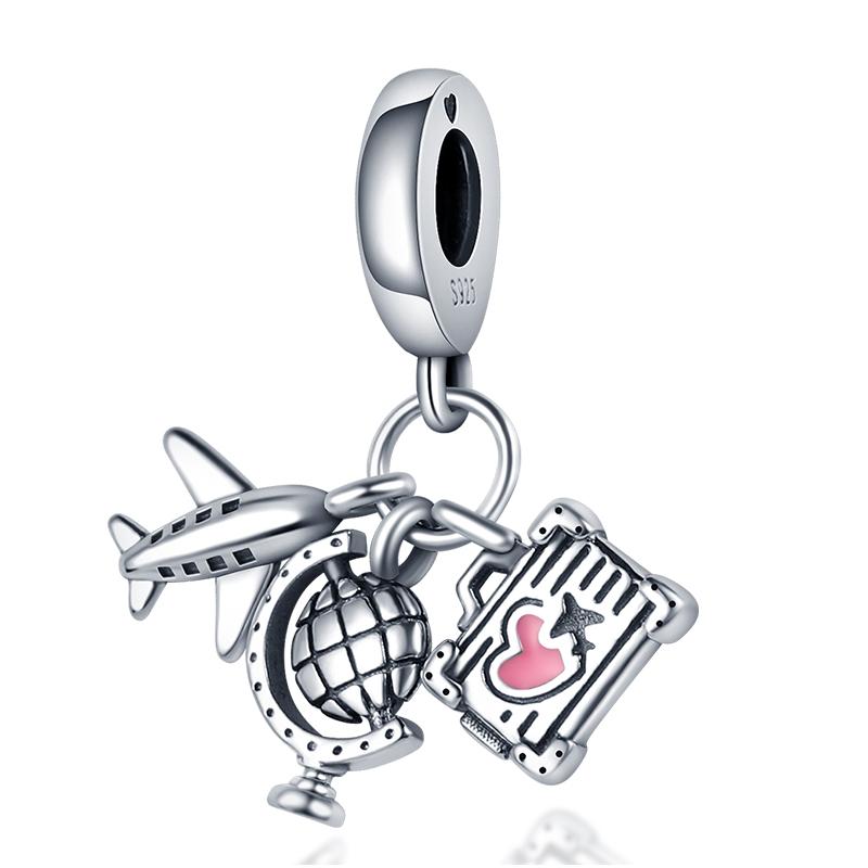 Charms Fit Pan S925 Silver American Style USA Eagle Independence Day Camera Passport Beads Original Bracelets DIY Fine Jewelry