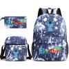 Interstellar Baby Stitch Three-Piece School Bag Cartoon Peripheral Printed Polyester Backpack Student School Bag Leisure Bag