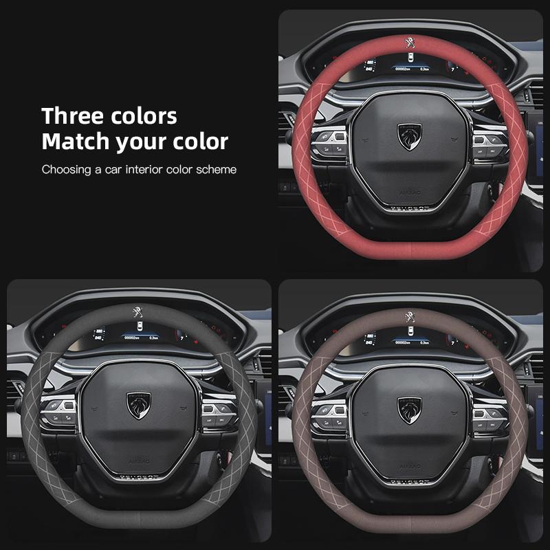 Coprivolante in Pelle Scamosciata da 38 cm Accessori per Peugeot 208 308 206 307 207 3008 407 508 5008 301 406 408 607 4008