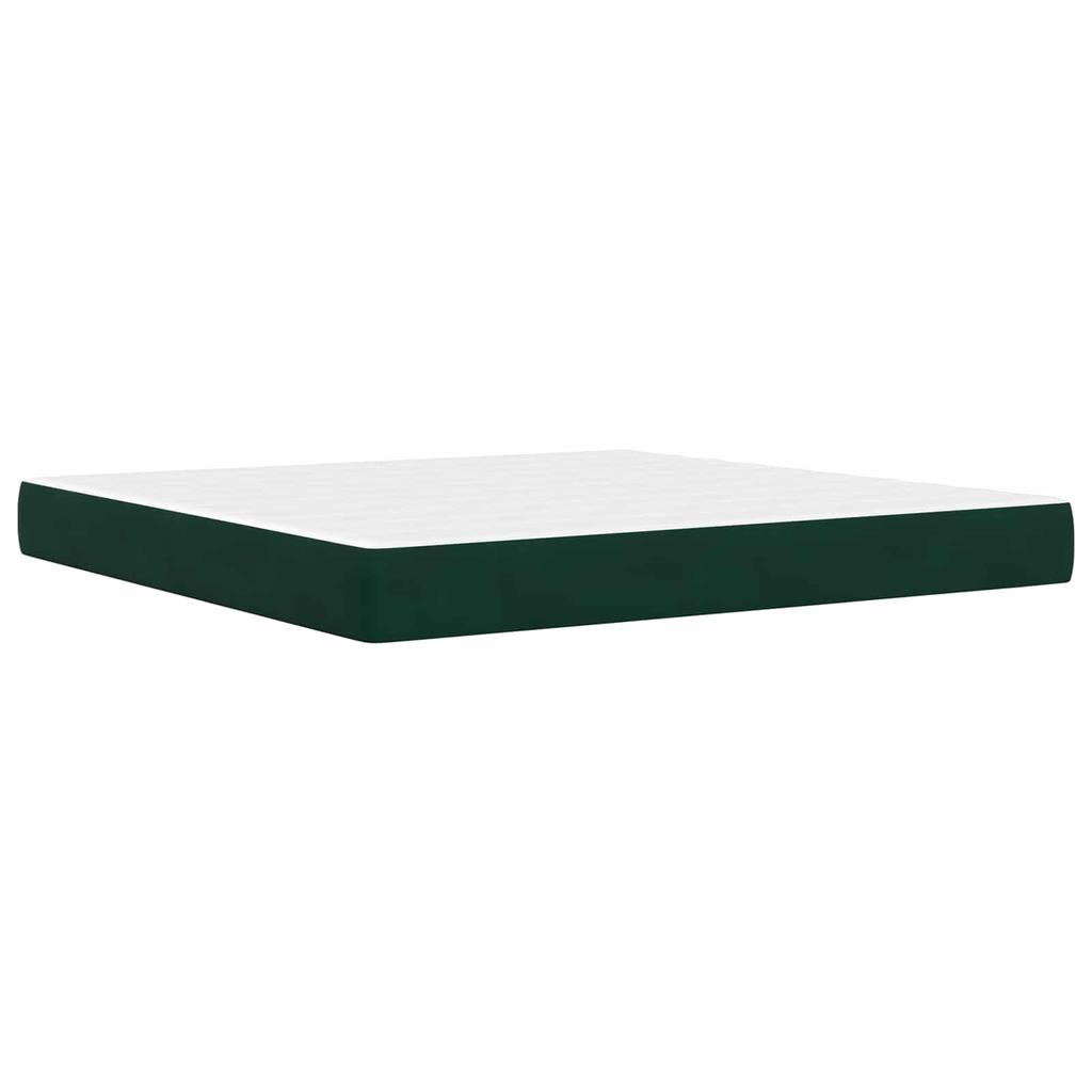 Bed Frame with Mattress Dark Green 180 x 200 cm Velvet