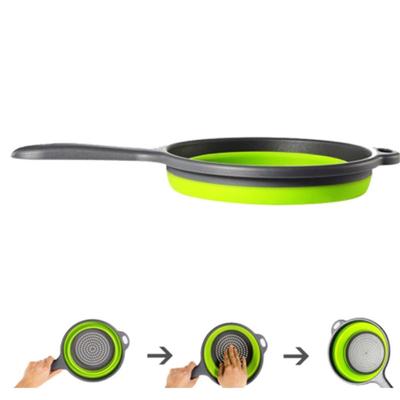 Kitchen Drain Basket Collapsible Silicone Colander Strainer Foldable Fruit Vegetable Washing Basin