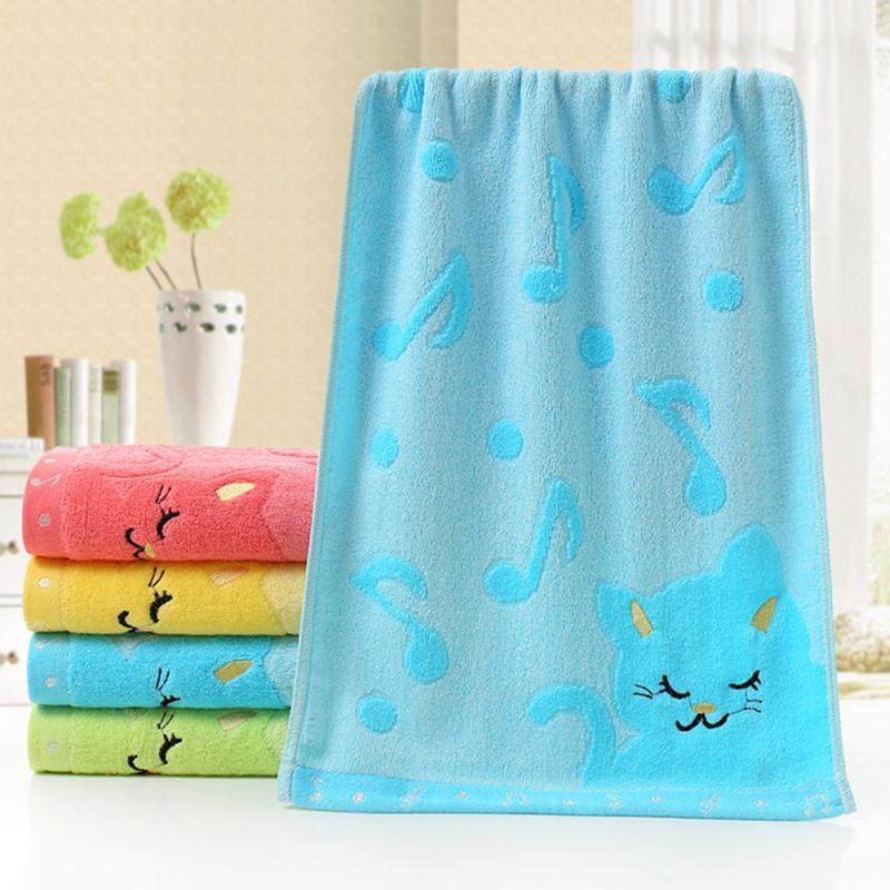 25X50 CM Haft Musical Note Cat Towel Ręcznik kąpielowy pochłaniający wodę