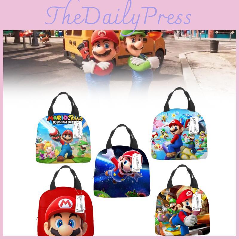 Mario Bros Super Lunch Bag Insulated Food Handbags Case For School Gifts Picnic