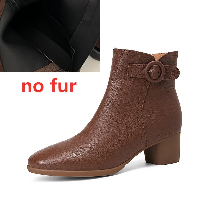Fashion AIYUQI Women's Ankle Boots 2025 New Fashiona High-heel Women Short Boots Large Size Round-Toed Female Dress Boots