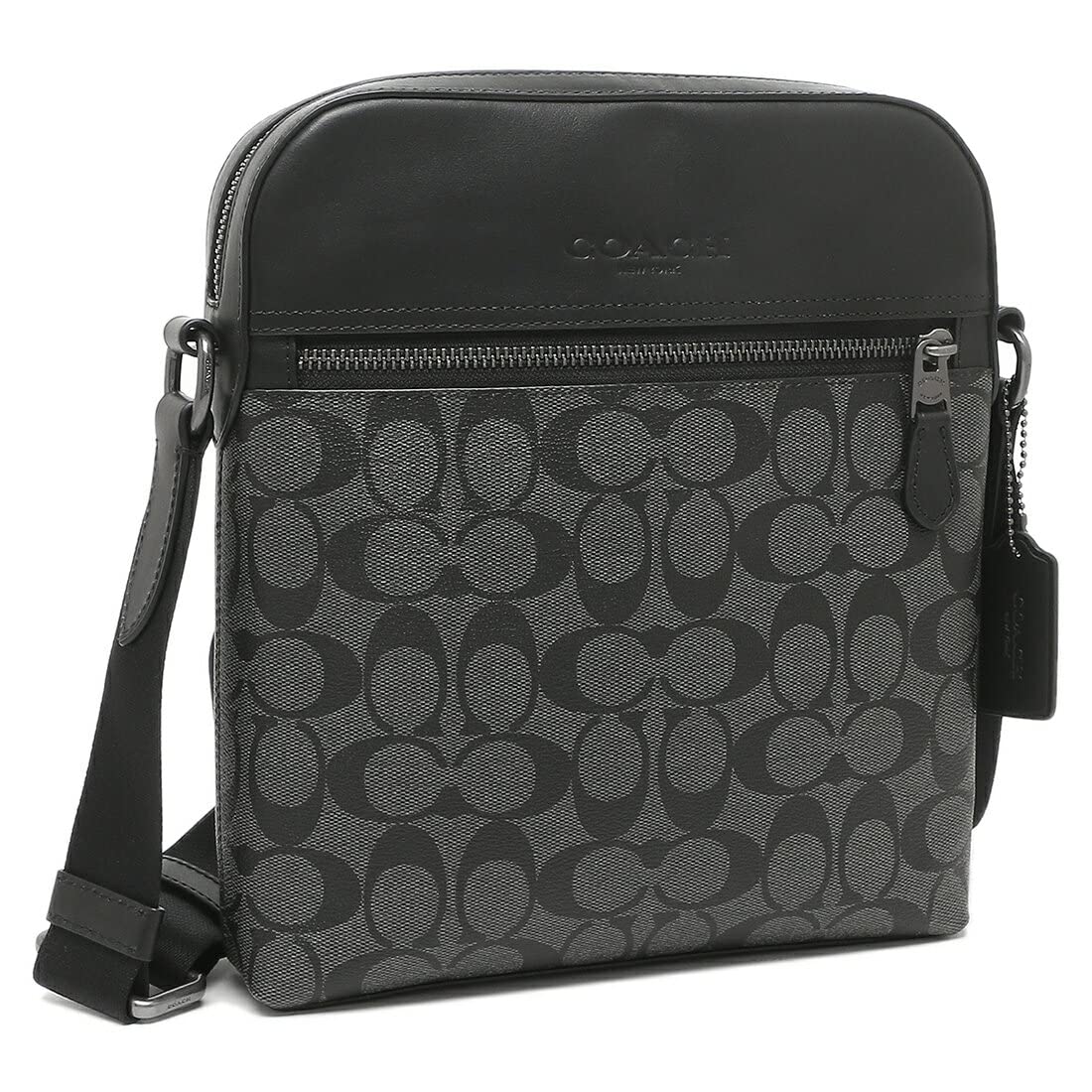 Coach Outlet Signature Shoulder Bag in Gray and Black, Men s 4010 QBMI5 [Used]