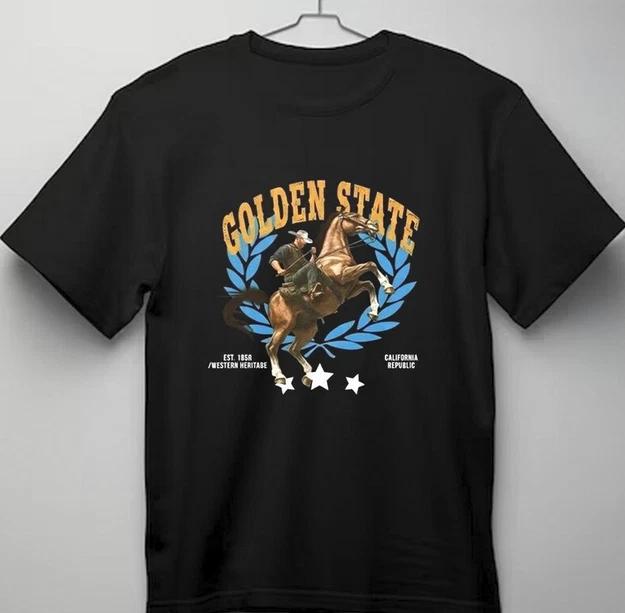 

Golden State Western Heritage Shirt, Vintage California Cowboy Horse Graphic Tee 4XL