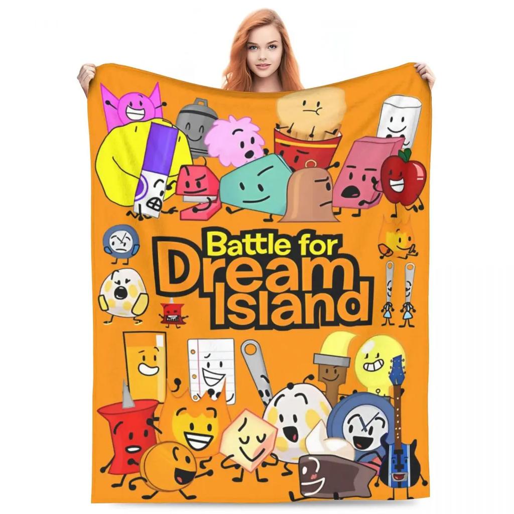 BFDI Inanimate Insanity Alle Charaktere Cartoon-Decke Battle for Dream Island Decke Bettwäsche Büro Weiche Schlafzimmer-Steppdecke