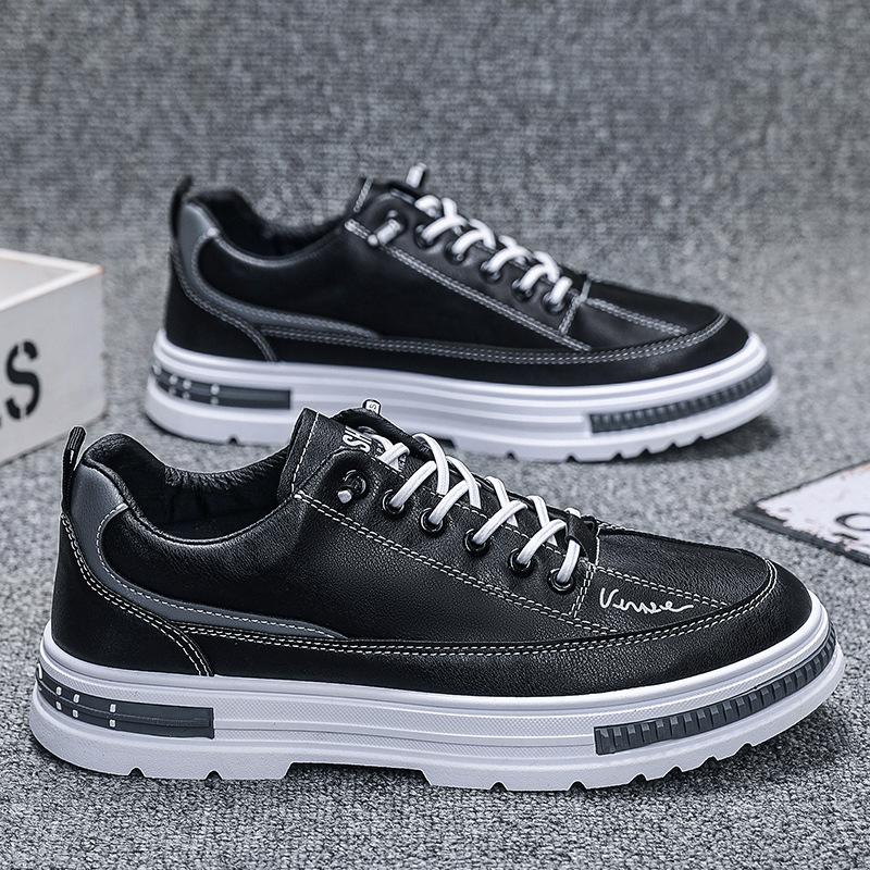 Fashion Autumn Men Pu Leather Casual Shoes 2025 Soft Leisure Men Sneaker Comfort Low-top Non-slip Sneakers Footwear Zapatillas De Hombre