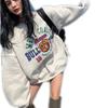 New Autumn-winter Style Letter-style Thick and Warm Fleece Jacket, Loose Cartoon-printed Hoodie