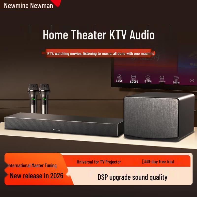 Newman BT807 Home KTV Soundbar System with Dual Mics (CN version)