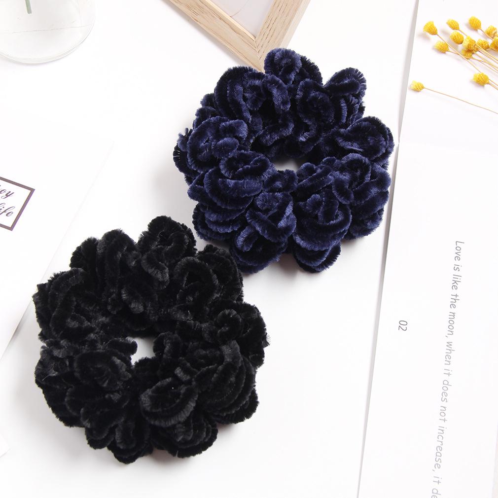Ethnic Wool Knitted Scrunchies: Spring & Autumn Style Hair Accessories for Women