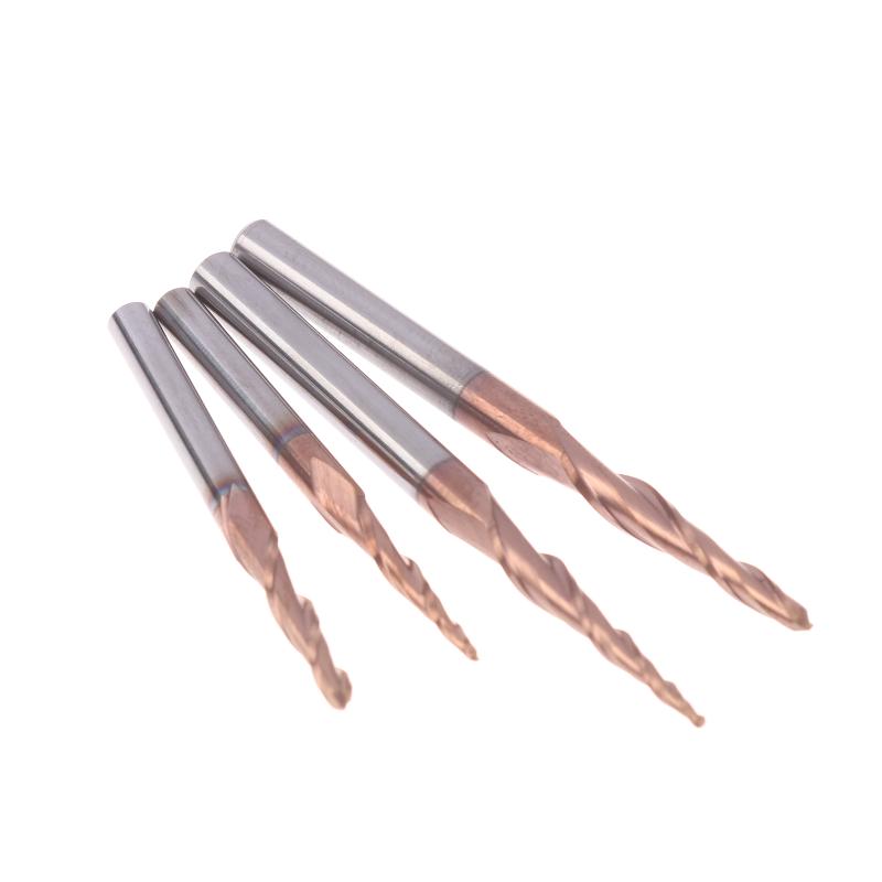 1 Pcs Taper Wood Metal Milling HRC55 Tungsten Steel Tapered Ball Nose End Mill Tapered Ball Nose Spiral Engraving Router Bits