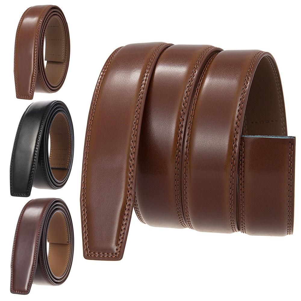 Without Buckle Replacement Genuine Leather Belt Non-porous Girdle Classic Waistband 3.5cm Waistband