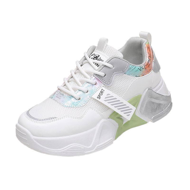 Sneakers Women's  Spring and Summer Daddy Shoes Female Students Muffin Bottom Color Casual Thick-soled Shoes Trend