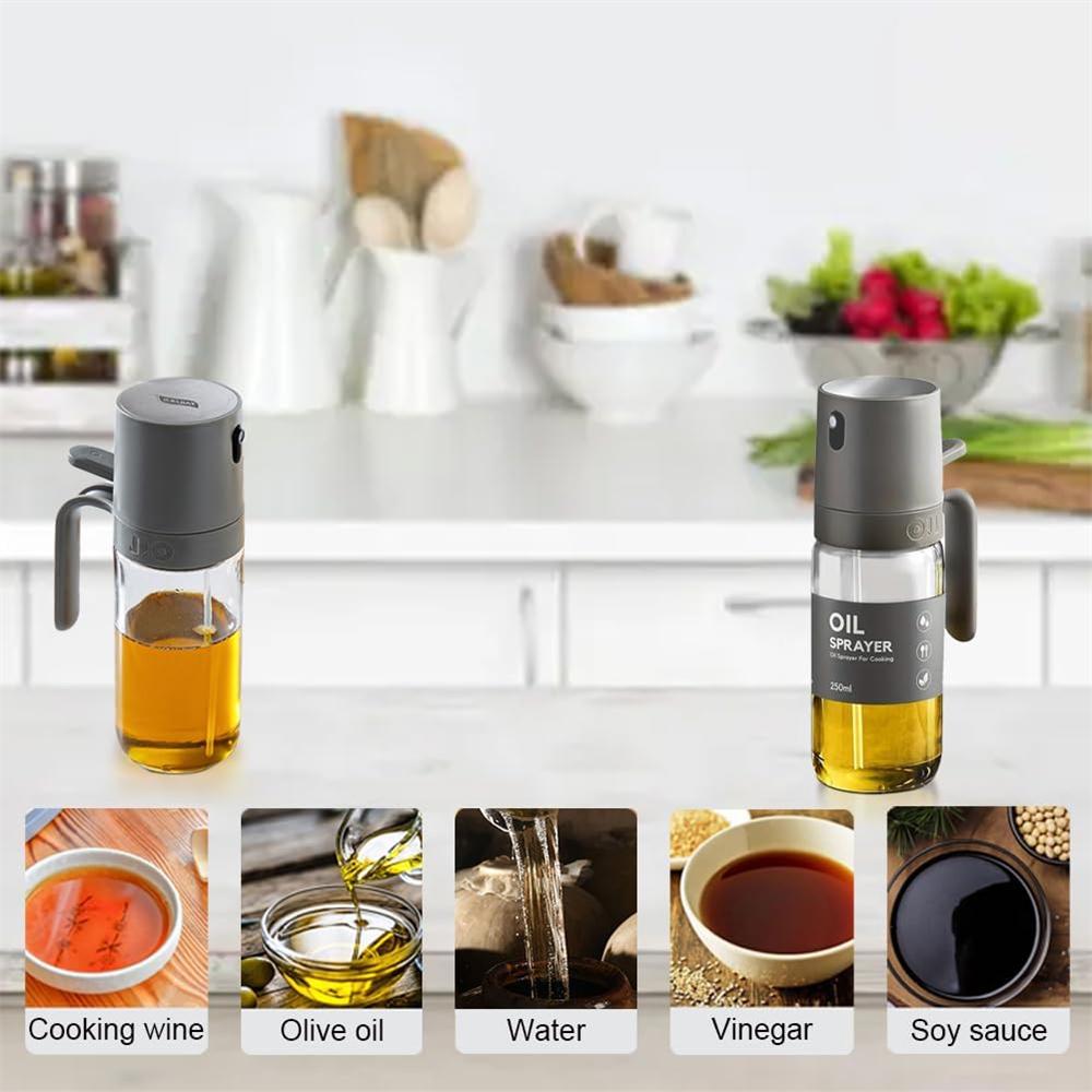 250 ML Oil Spray Bottle GlassSpray Bottle for Cooking OilOil Sprayer for CookingGrilling Baking  Air Fryer Salad