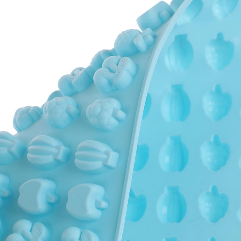 66 Holes Candy Fudge Silicone Mold Mini Chocolate Ice Cube Tray Fruit Shaped Non-Stick Soft Jelly Mold