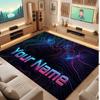 Abstract Geometric Theme Crystal Velvet Floor Rug Personalized Custom Name Text Warm Carpet Home Decoration