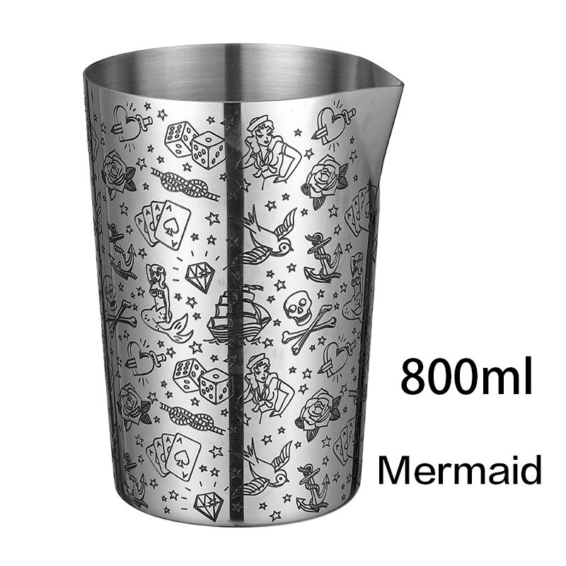 Étain Agitateur en Acier Inoxydable 800 ml Verre à Mélange Préféré par les Pros et les Amateurs, Créez Vos Propres Cocktails Spéciaux