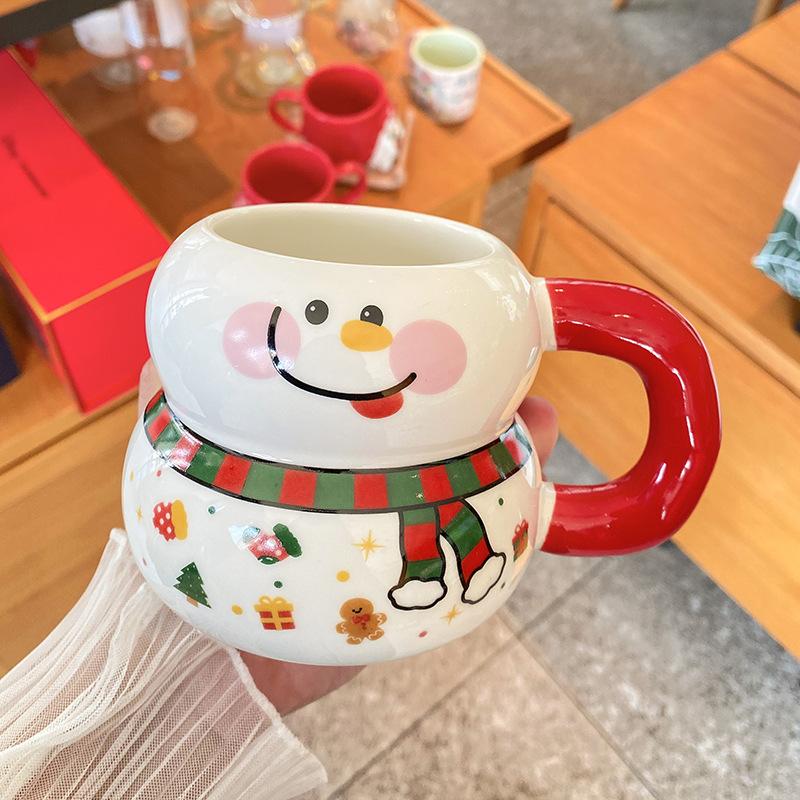 Christmas Gift Christmas Cup Christmas Style Mug Household Ceramic Coffee Cup Couple Best Friend Cup Christmas Tree