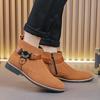 Fashion Men's Retro Classical Chelsea Boots Suede Leather Men Fashion Side Zipper Ankle Boots Casual Short Boots Handmade High-Top Shoes