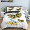 Butterfly Duvet Cover King Queen Size Animal Floral Bedding Set for Teens Adults Beautiful Flower 23pcs Polyester Quilt Cover