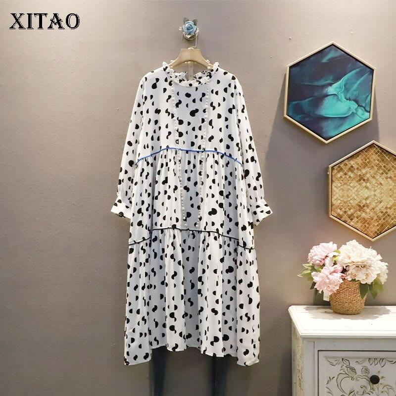 

XITAO Модное повседневное простое платье WMD3033