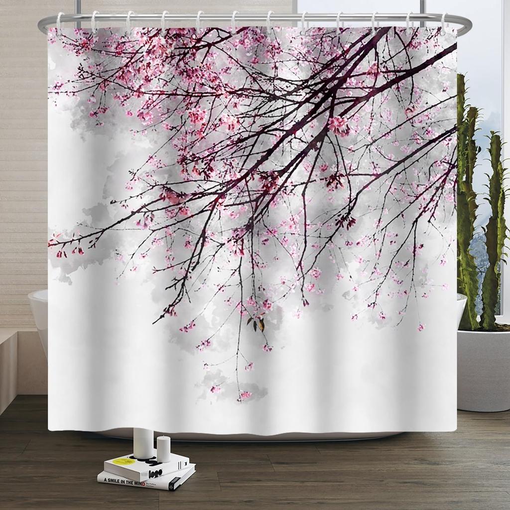 Spring Wall Flower Rose Floral Shower Curtain Colorful Rose 3D Floral Romantic Shower Curtain Waterproof Washable Fabric